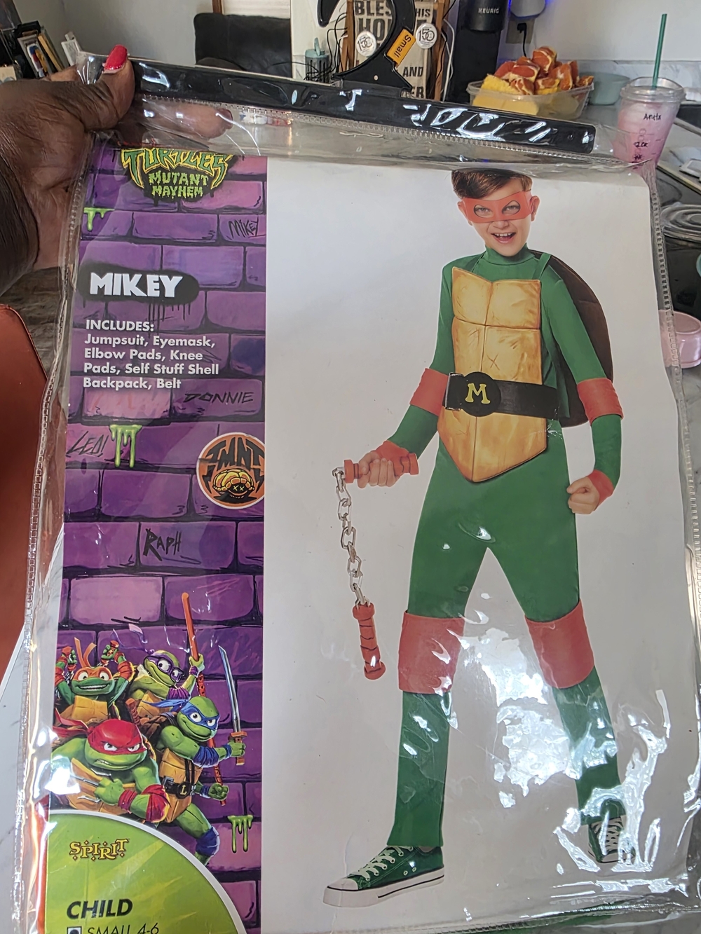Teenage Mutant Ninja Turtles Mikey Green and Orange Kids Costume Little Boys 4T